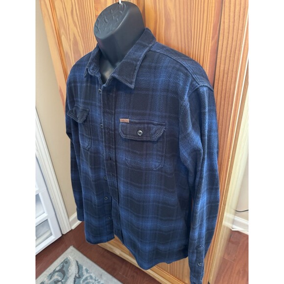 Orvis Heavy Flannel Jacket/Shacket Men's Sz XL 100% Cotton Blue & Black Plaid - Picture 4 of 15